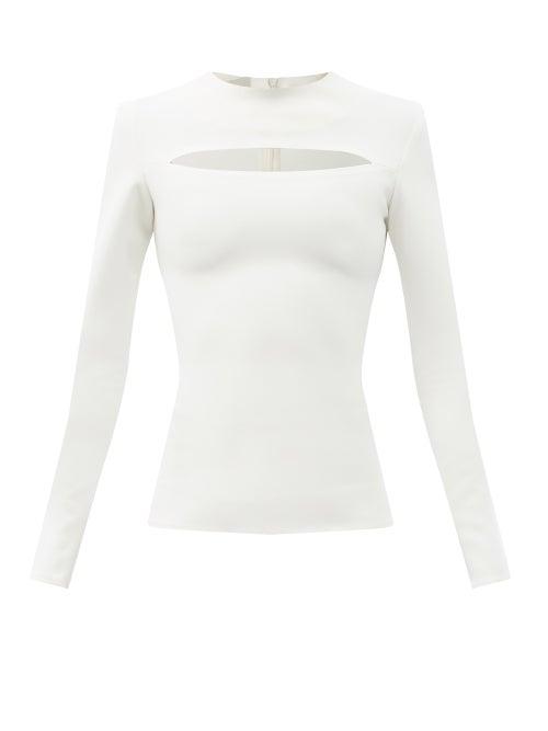 Matchesfashion.com A.w.a.k.e. Mode - Cutout-front Crepe Top - Womens - Ivory