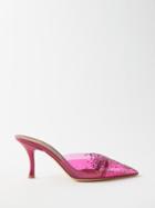 Malone Souliers - Joella Point-toe Pvc And Patent-leather Mules - Womens - Mauve
