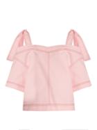 Msgm Cold-shoulder Cotton Top