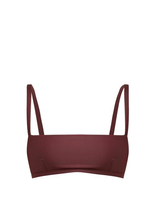 Matchesfashion.com Matteau - The Square Crop Bikini Top - Womens - Burgundy