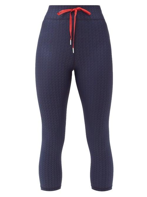 Matchesfashion.com The Upside - Liegia Cropped Jersey Leggings - Womens - Navy