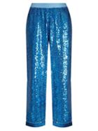 Ashish Sequin-embellished Wide-leg Cotton Trousers