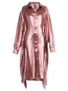 Paula Knorr Big Long-sleeved Silk-blend Lam Shirt