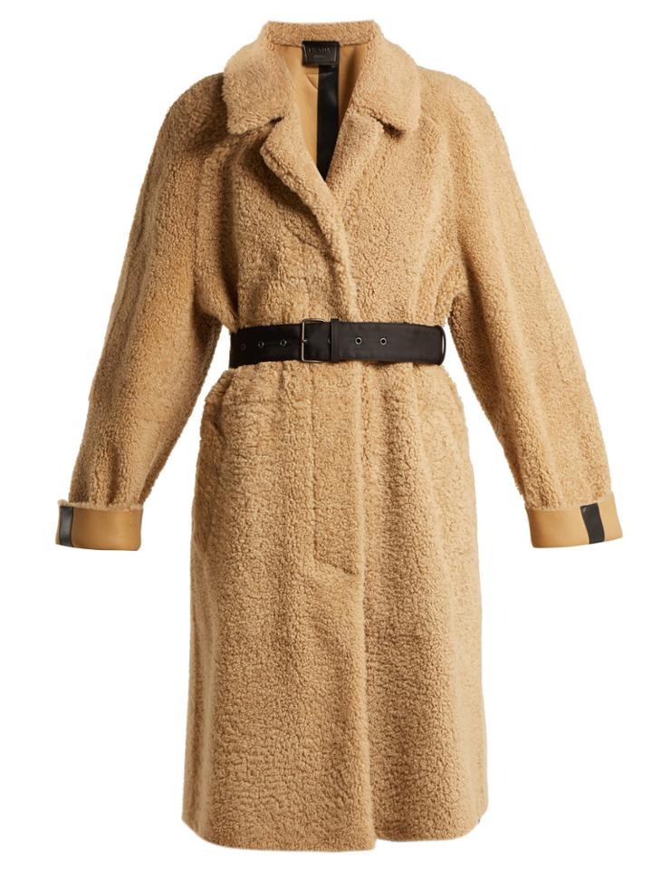 Prada Belted Shearling Coat