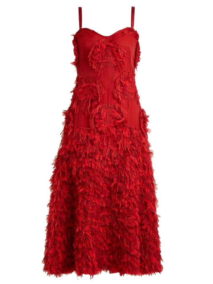 Alexander Mcqueen Peony Fil Coupe Silk-blend Dress