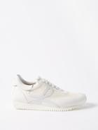 Loewe - Flow Runner Suede And Leather Trainers - Mens - White