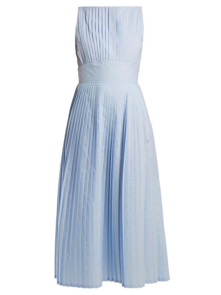 Goat Felisse Pleated Cotton-blend Dress