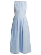 Goat Felisse Pleated Cotton-blend Dress