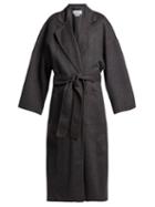 Matchesfashion.com Loewe - Tie Waist Wool Blend Coat - Womens - Grey