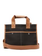 Matchesfashion.com Rue De Verneuil - Reporter Leather-trimmed Canvas Tote Bag - Womens - Black Multi