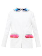 Matchesfashion.com Christopher Kane - Pvc-collar And Pocket Satin Jacket - Womens - White