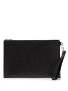 Matchesfashion.com Burberry - Edin Medium Tb Embossed Leather Pouch - Mens - Black