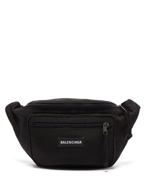 Matchesfashion.com Balenciaga - Logo Embroidered Canvas Belt Bag - Mens - Black
