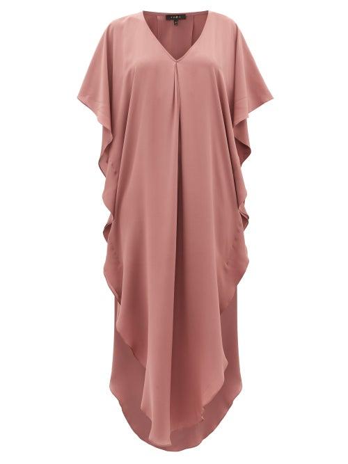 Matchesfashion.com Thea - The Alexus Ruffled Silk Dress - Womens - Light Pink