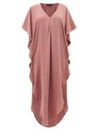 Matchesfashion.com Thea - The Alexus Ruffled Silk Dress - Womens - Light Pink