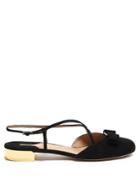 Salvatore Ferragamo Felma Open-back Suede Ballet Flats