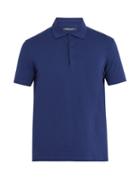 Matchesfashion.com Frescobol Carioca - Short Sleeved Cotton Jersey Polo Shirt - Mens - Navy