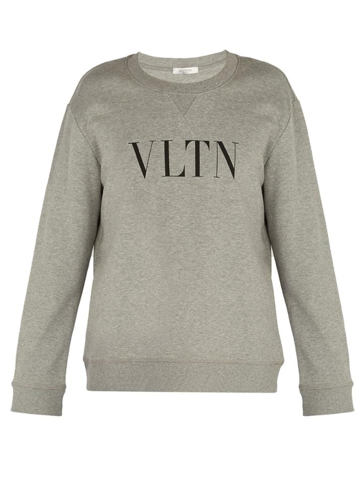 Valentino Vltn Logo-print Cotton-blend Sweatshirt