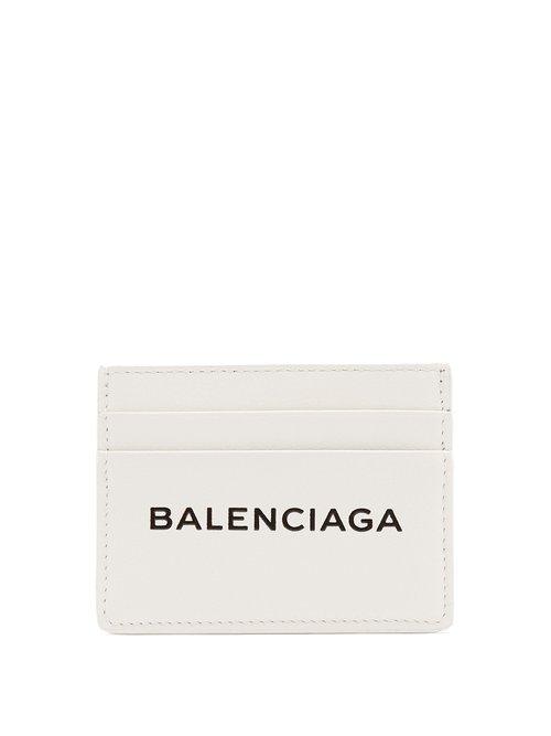 Matchesfashion.com Balenciaga - Shopping Leather Cardholder - Womens - White Black