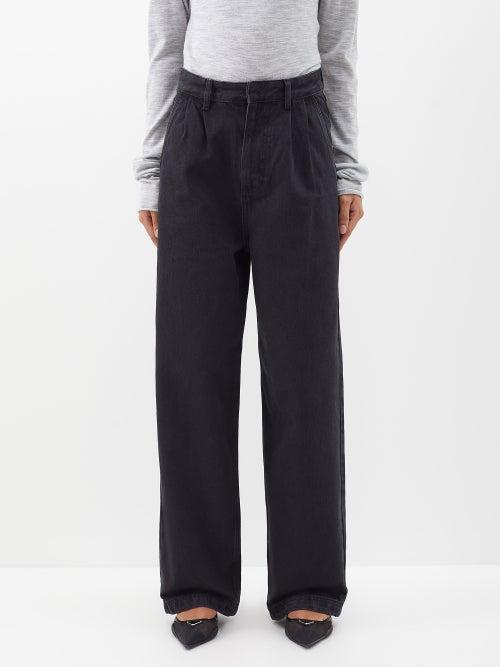 Raey - Organic Cotton Tapered-leg Smart Jean - Womens - Black