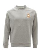 Matchesfashion.com Maison Kitsun - Lotus Fox-patch Cotton-jersey Sweatshirt - Mens - Grey