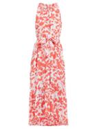 Matchesfashion.com Heidi Klein - Quincy Bay Floral Print Silk Midi Dress - Womens - Red