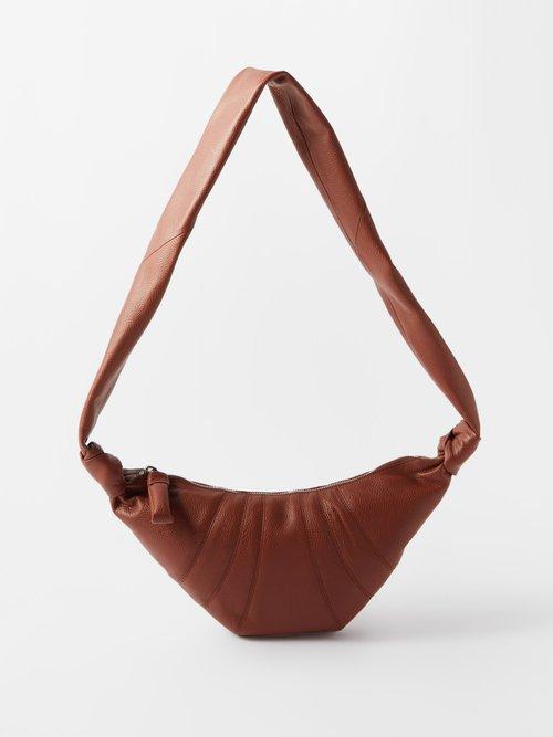 Lemaire - Croissant Small Leather Cross-body Bag - Womens - Dark Red
