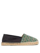 Matchesfashion.com Guanabana - Wave Patterned Woven And Suede Espadrilles - Mens - Blue Multi