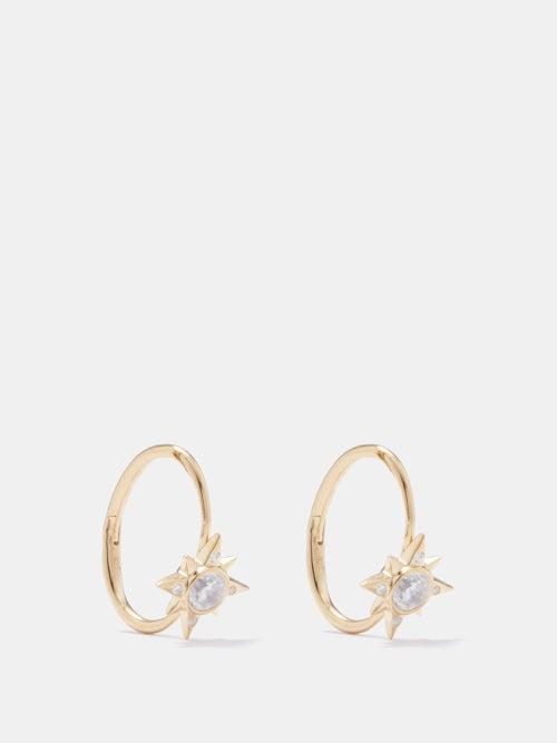 Theodora C. - Zircon & Gold-plated Sterling Silver Hoop Earrings - Womens - Gold Multi
