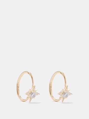 Theodora C. - Zircon & Gold-plated Sterling Silver Hoop Earrings - Womens - Gold Multi