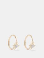 Theodora C. - Zircon & Gold-plated Sterling Silver Hoop Earrings - Womens - Gold Multi