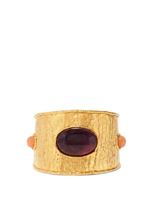 Matchesfashion.com Sylvia Toledano - Venus Amethyst Cuff - Womens - Gold Multi