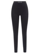 Tom Ford - High-rise Logo-jacquard Jersey Leggings - Womens - Black