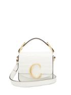 Matchesfashion.com Chlo - The C Crocodile Embossed Mini Leather Shoulder Bag - Womens - White