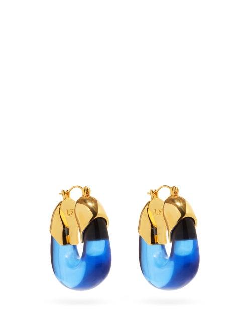 Matchesfashion.com Lizzie Fortunato - Organic Gold-plated Hoop Earrings - Womens - Blue Gold
