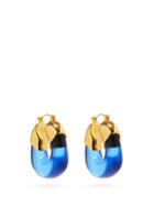 Matchesfashion.com Lizzie Fortunato - Organic Gold-plated Hoop Earrings - Womens - Blue Gold
