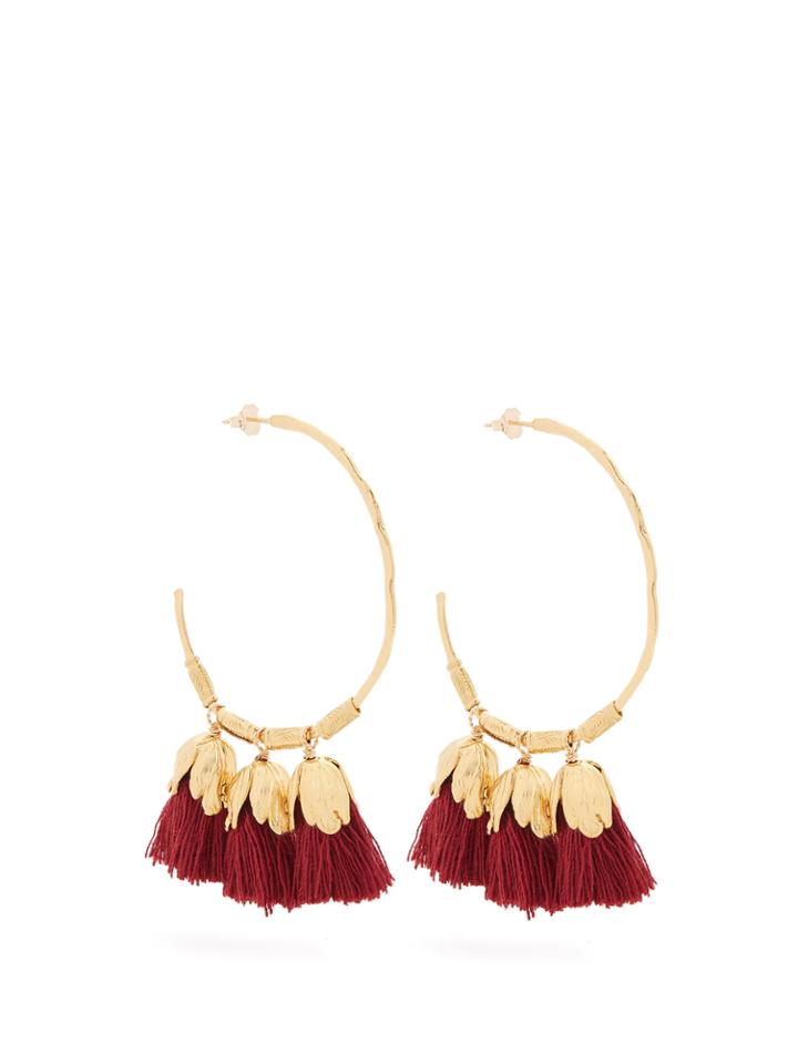 Elise Tsikis Choras Tassel-drop Gold-plated Hoop Earrings