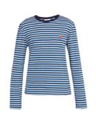 Matchesfashion.com Ami - Ami De Coeur Embroidered Cotton Breton T Shirt - Mens - Blue White