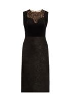 Lanvin Lace-panelled Velvet Dress