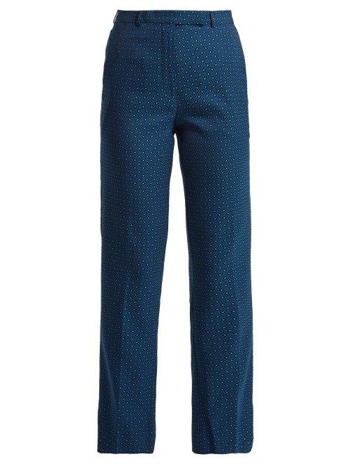 Matchesfashion.com Etro - Violante Floral Jacquard Trousers - Womens - Blue Multi
