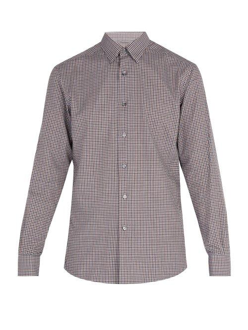 Matchesfashion.com Ermenegildo Zegna - Micro Gingham Cotton Shirt - Mens - Green Multi