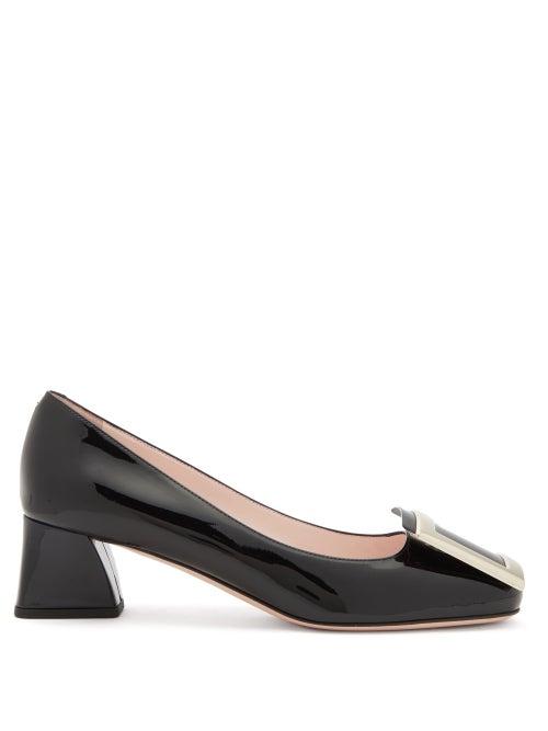 Ladies Shoes Roger Vivier - Trs Vivier Buckled Patent-leather Pumps - Womens - Black