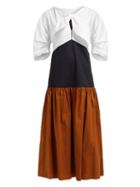 Matchesfashion.com Isa Arfen - Summer Holiday Contrast Panel Cotton Dress - Womens - Multi