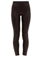 Matchesfashion.com Paco Rabanne - Logo Waist Lam Leggings - Womens - Black