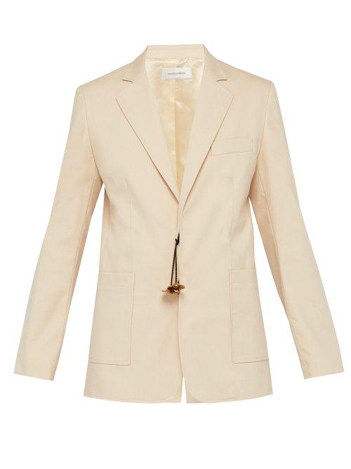 Matchesfashion.com Wales Bonner - Tingsha Charm Cotton Blend Twill Blazer - Mens - Beige