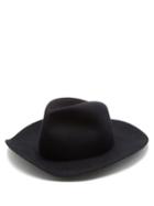 Matchesfashion.com Albertus Swanepoel - Prairie Felt Fedora Hat - Mens - Navy