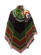 Matchesfashion.com La Doublej - Athena Cotton Blend Knitted Poncho - Womens - Black Print
