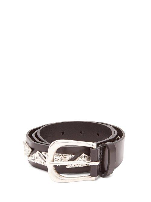 Matchesfashion.com Isabel Marant - Nyzo Metal Embellished Leather Belt - Womens - Black