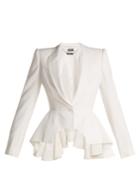 Alexander Mcqueen Waterfall Peplum Crepe Blazer