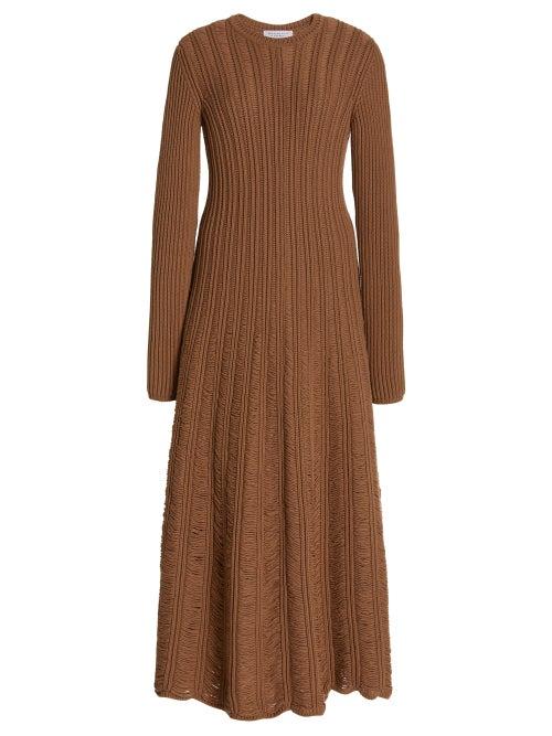 Gabriela Hearst - Django Drop-stitch Ribbed Dress - Womens - Camel
